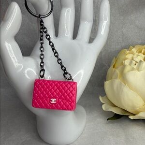 Micro Mini Pink Quilted Key Holder